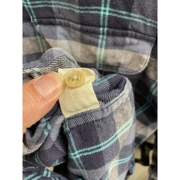 Normal Brand Shirt Mens Large Blue Gray Plaid Button Down Long Sleeve - Picture 11 of 12